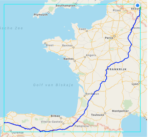 De route van Johan, van Leuven naar Santiago de Compostela